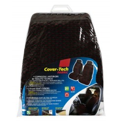 Cover-Tech Fabric coppia coprisedili anteriori in tessuto tecnico - nero - rosso