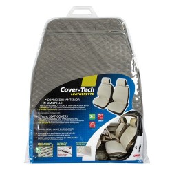 Cover-Tech Leatherette coppia coprisedili anteriori in similpelle - grigio scuro