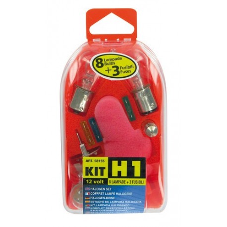 Kit lampade di ricambio 11 pezzo alogena H1 - 12V