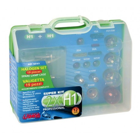 Kit lampade di ricambio 19 pz alogena 2x H1 - 12V