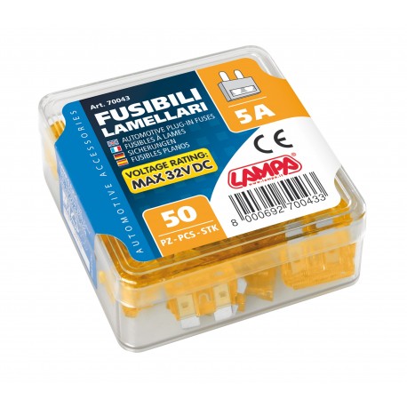 Confezione 50 fusibili lamellari 12/32V - 5A