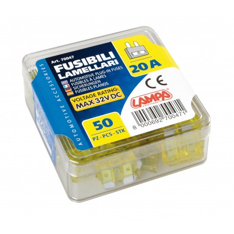 Confezione 50 fusibili lamellari 12/32V - 20A