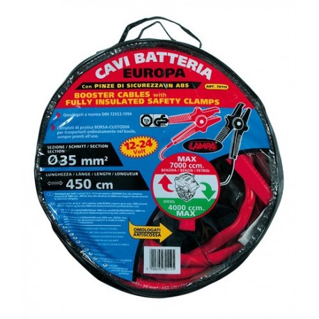 Cavi Batteria Europa - 450 cm - 490 A - 35 mm2