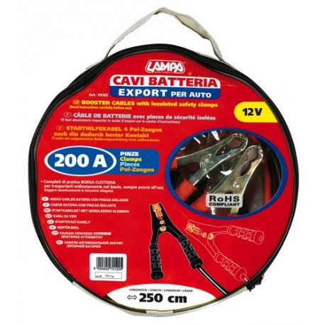 Cavi batteria Export 12V - 250 cm - 200 A - 6 mm2