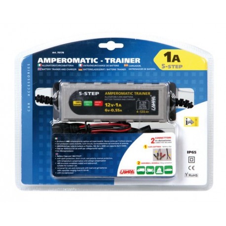 Amperomatic Trainer caricabatteria intelligente 6/2012V - 0.55/201A