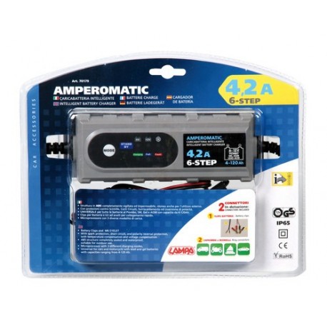 Amperomatic caricabatteria intelligente 6/2012V - 0.8/4.2A