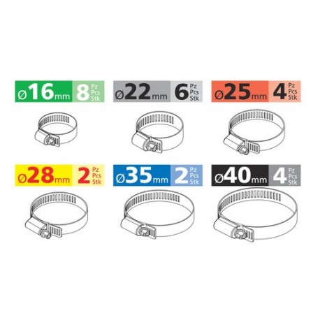 Kit fascette stringitubo in acciaio 26 pz