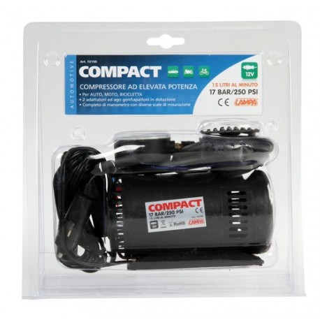 Compact compressore 12V con manometro