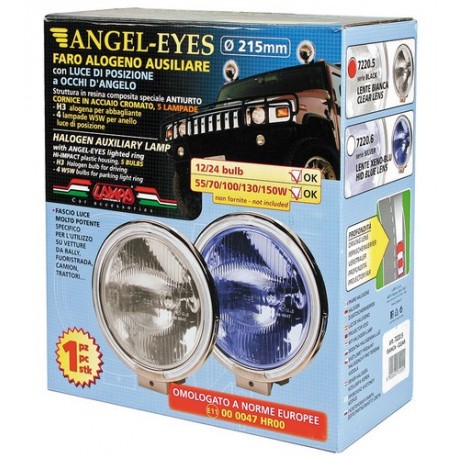 Angel-Eyes Faro alogeno di profondita' con luce di posizione a 8 Led - Blu