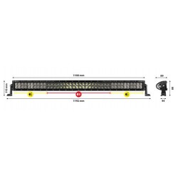 Barra a Led con struttura curva in alluminio 10/30V - 110 cm