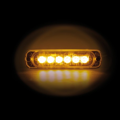 Luce strobo multifunzione a 6 Led 12/24V - Arancio