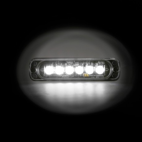 Luce strobo multifunzione a 6 Led 12/24V - bianco