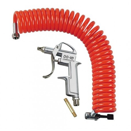Air-Kit Pistola aria compressa con tubo a spirale 5 mt