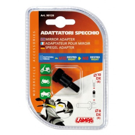 Adattatore per specchi moto Filetto diametro 10 mm destro - diametro 8 mm destro