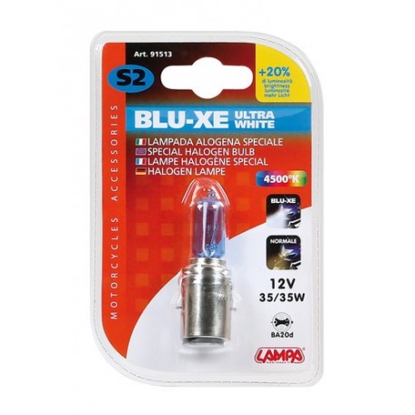 12V Lampada alogena Blu-Xe - S2 - 35/35W - BA20d - 1 pezzo in blister