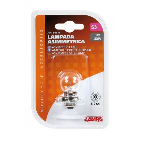 12V Lampada asimmetrica - S3 - 30W - P26s - 1 pezzo in blister