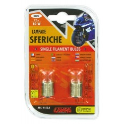 12V Lampada sferica - R10W - 10W - BA15s - 2 pz in blister