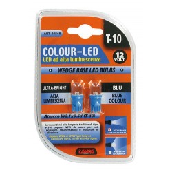 12V Colour-Led Wide lampada Led - T10 - W2.1x9.5d - Blu - Doppia polarita'