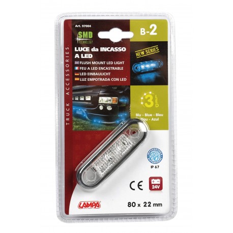 Luce da incasso a Led 24V - Blu