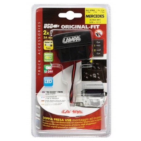Original-Fit doppia presa USB 12/24V - Mercedes