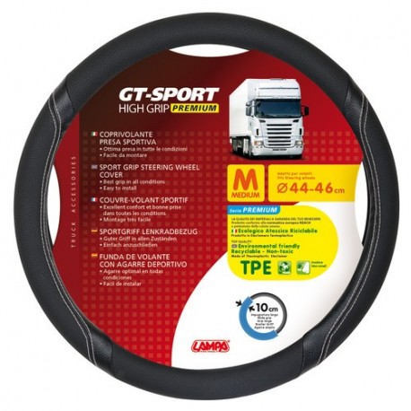 GT-Sport coprivolante in TPE - M - diametro 44 - 46 cm - nero - argento