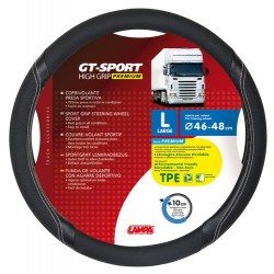 GT-Sport coprivolante in TPE - L - diametro 46 - 48 cm - nero - argento