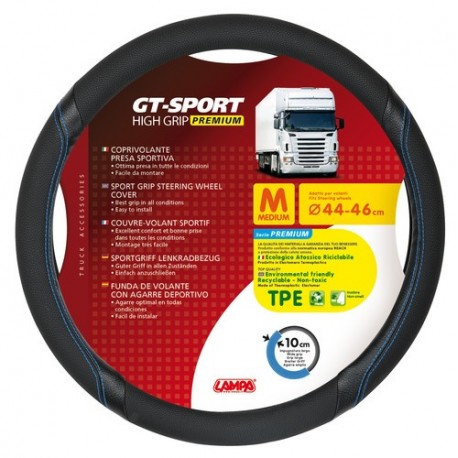 GT-Sport coprivolante in TPE - M - diametro 44 - 46 cm - nero - blu