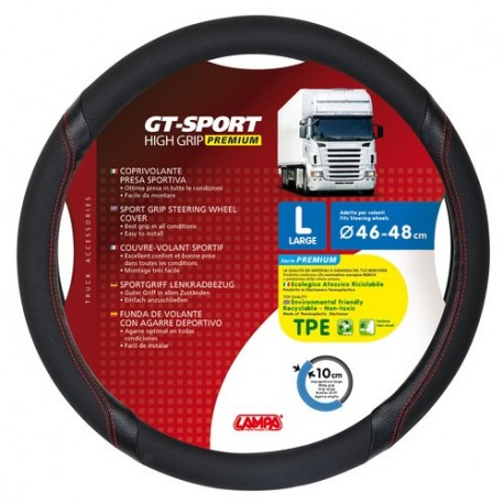 GT-Sport coprivolante in TPE - L - diametro 46 - 48 cm - nero - rosso