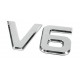 Emblemi motore 3D cromati - 92x165 mm - V6