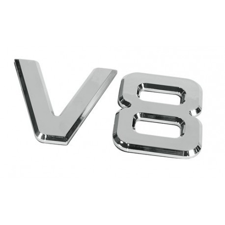 Emblemi motore 3D cromati - 92x165 mm - V8