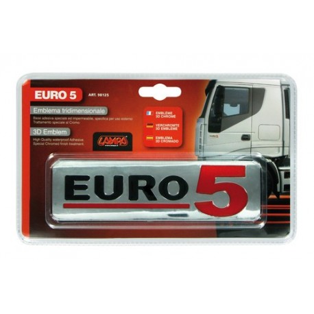 Emblema Antinquinamento 3D cromato - 170x50 mm - Euro 5