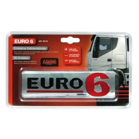 Emblema Antinquinamento 3D cromato - 170x50 mm - Euro 6