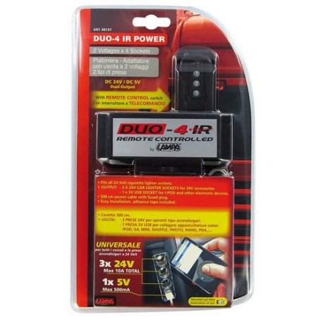 Duo-4 presa corrente tripla USB telecomando 24V
