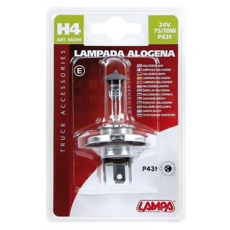 24V Lampada alogena - H4 - 75/70W - P43t - 1 pezzo in blister