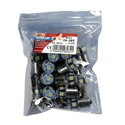 24/28V Hyper-Led 18 - 6 SMD x 3 chips - R5W - BA15s - 20 pz in blister - bianco - Doppia polarita'