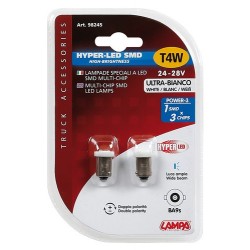 24/28V Hyper-Led 3 - 1 SMD x 3 chips - T4W - BA9s - bianco - Doppia polarita'
