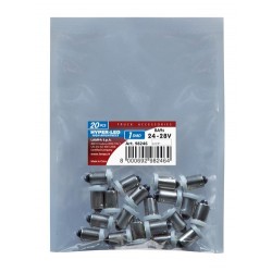 24/28V Hyper-Led 3 - 1 SMD x 3 chips - T4W - BA9s - 20 pz - Busta - bianco - Doppia polarita'