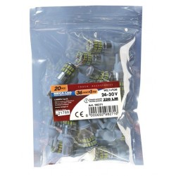24-30V Mega-Led 36 - 36 SMD x 1 chip - T10 - W2.1x9.5d - 20 pz - Busta - bianco - Doppia polarita'