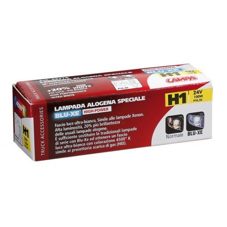 24V Lampada alogena Blu-Xe - H1 - 100W - P14.5s - 1 pezzo - Scatola
