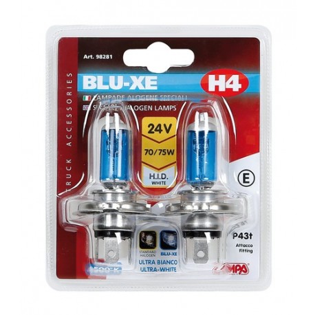 24V Lampada alogena Blu-Xe - H4 - 70/75W - P43t - 2 pz in blister