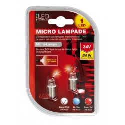 24V Micro lampada 1 Led - T4W - BA9s - bianco