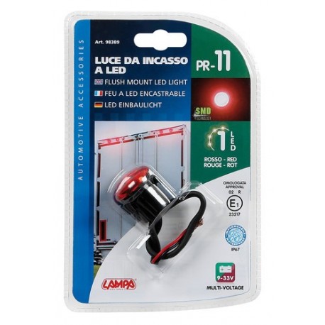 Luce perimetrale da incasso a 1 led 12/24V - rosso