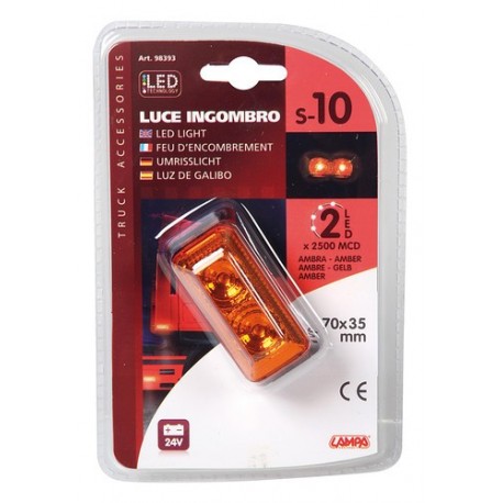 Luce ingombro a 2 Led 24V - Arancio