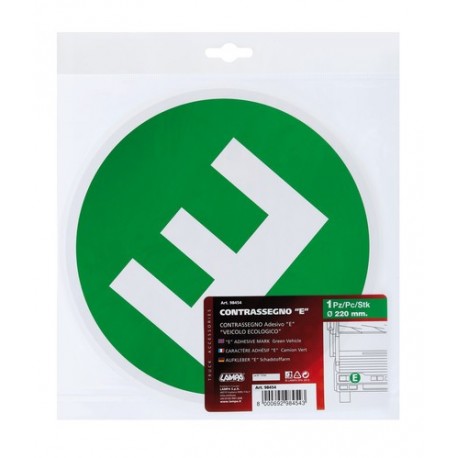 Contrassegno adesivo - E - Veicolo ecologico