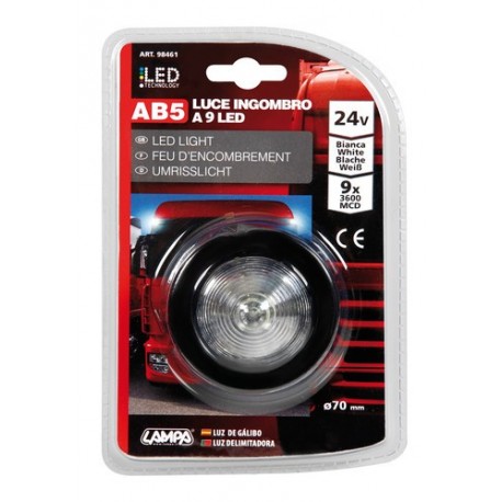 Luce ingombro a 9 Led 24V - bianco