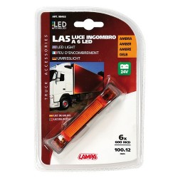 Luce ingombro a 6 Led 24V - Arancio