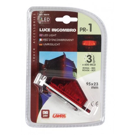 Luce ingombro a 3 Led 24V - rosso