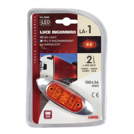 Luce ingombro a 2 Led 24V - Arancio