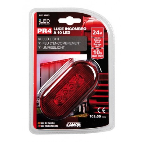 Luce ingombro a 10 Led 24V - rosso