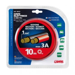 Cavo elettrico a due fili - 1 mm x 10 m